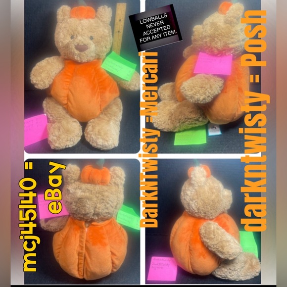 RETIRED BNWT JELLYCAT BARTHOLOMEW BEAR PUMPKIN PRICE VERY FIRM NO OFFERS PLEASE - Picture 5 of 16